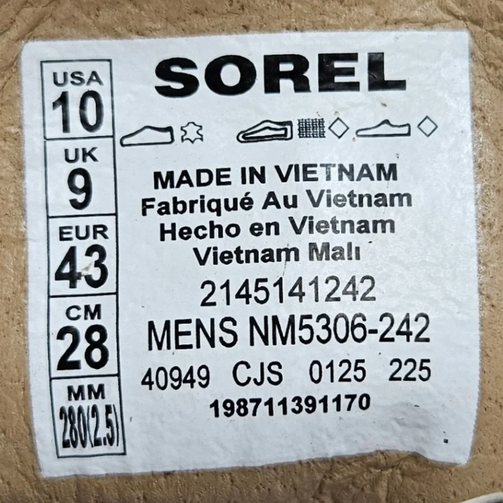 SOREL Slabtown 62 Stoic Mid Chukka Boots NM5306-242 Velvet Tan Mens Size 10